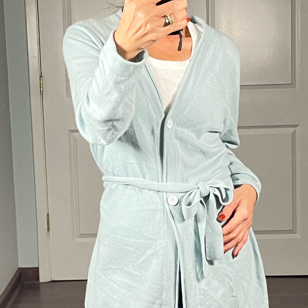 Cashmere Boutique 100% cashmere longline cardigan self tie sweater size … - Picture 6 of 12
